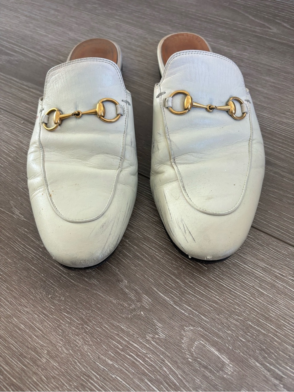 Gucci White Mules